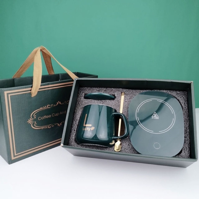 Gelas set keramik / Mug Cangkir Gelas Listrik Pamanas Penghangat Minuman Kopi Susu Cup Coffee Warmer E…
