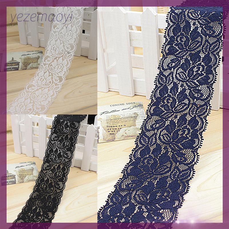 【YEZE】 1yard ren co giãn hoa 6.5cm trang trí váy váy Đầm ruy băng tự làm thủ công