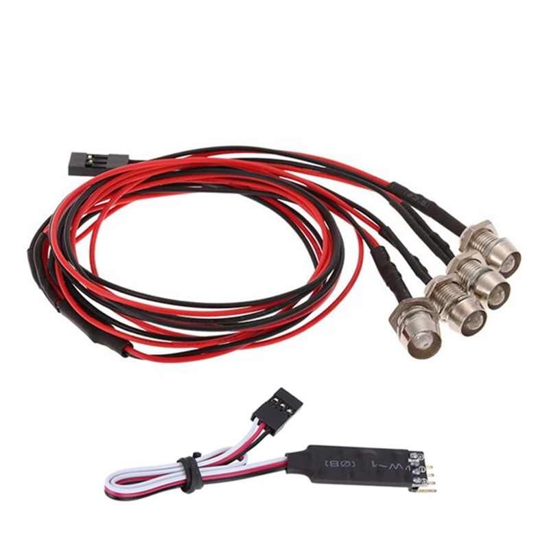 10X 4 LED Light Kit 2 White 2 Red with 3CH Lamp Control Panel for 1/10 1/8 TRX4 Axial SCX10 D90 RC Car
