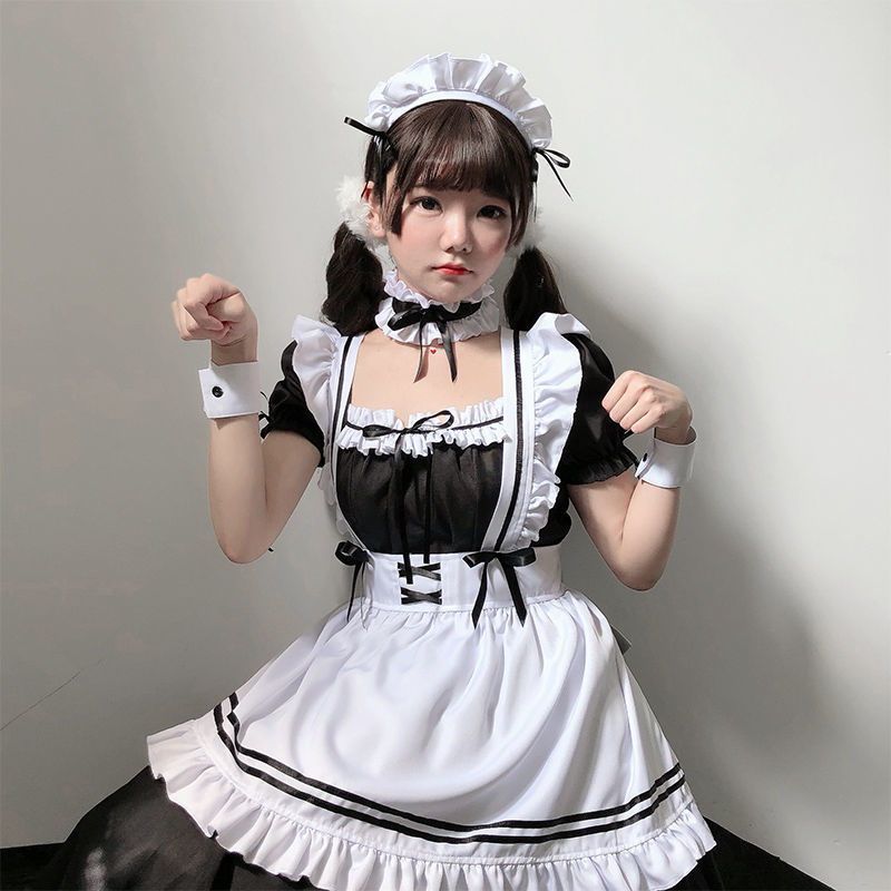 Maid Outfit Cosplay Lolita Set Clothes Vintage Men Women Japanese