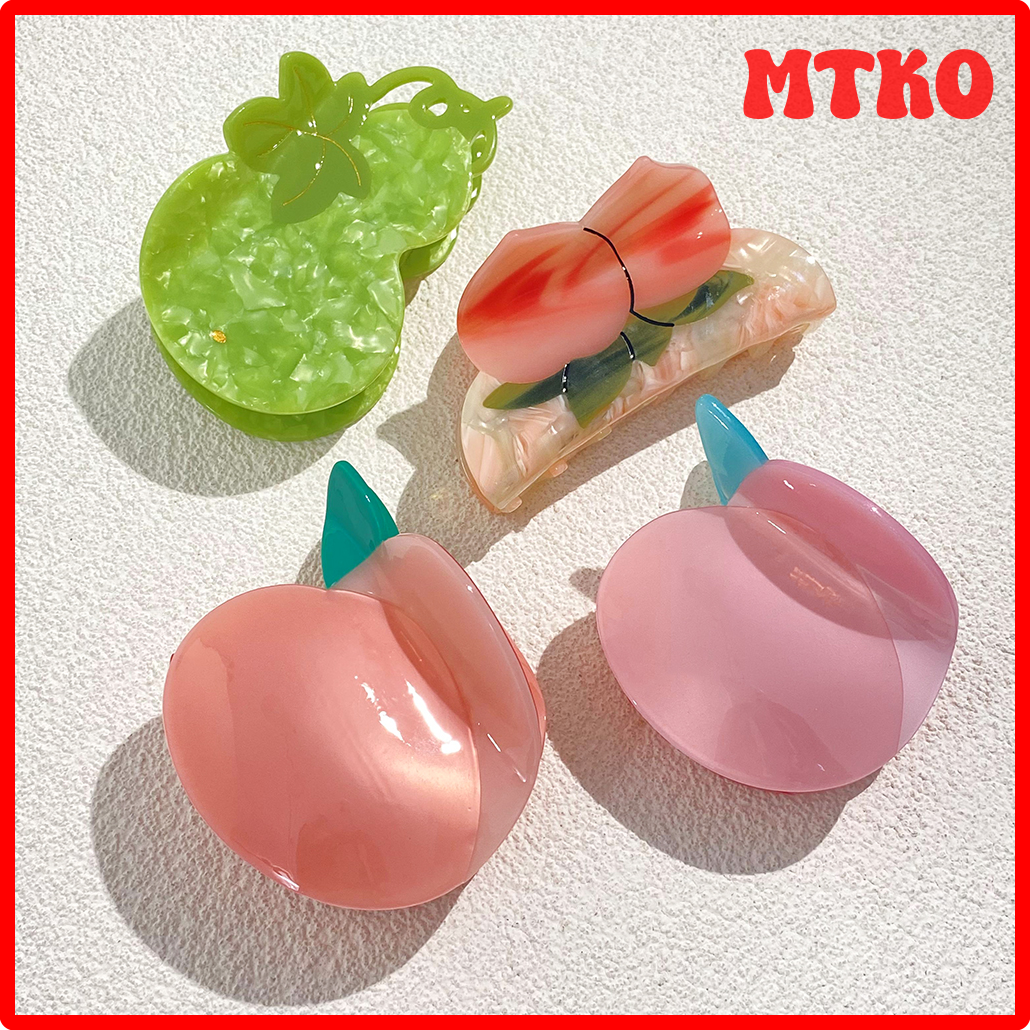 [MTKO] Oversize Pink Peach Shape Acetate Hair Clip Claw For Women Elegant Crab Clamp Geometric Hairpin Hair Stying Tool Accessories ✬✫✩ ราคา  24,107 บาท*ส่งฟรี