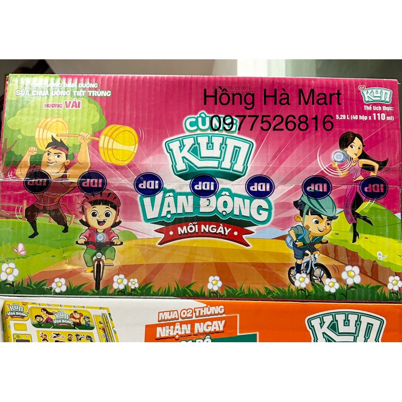 Thùng Sữa Kun 110ml x48 Hộp Cam/dâu/nho/socola/sữa chua uống...