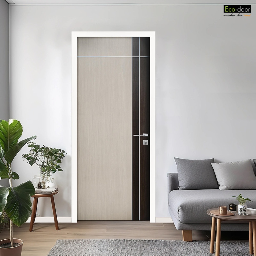 VERNO Official DOOR ประตู WPC รุ่น WP2 ภายใน ขนาด 80x200 ซม. สีไอเวอรี่เกรย์ (ไม่เจาะลูกบิด) แบรนด์แท้ ราคา 3,239 บาท*ส่งฟรี