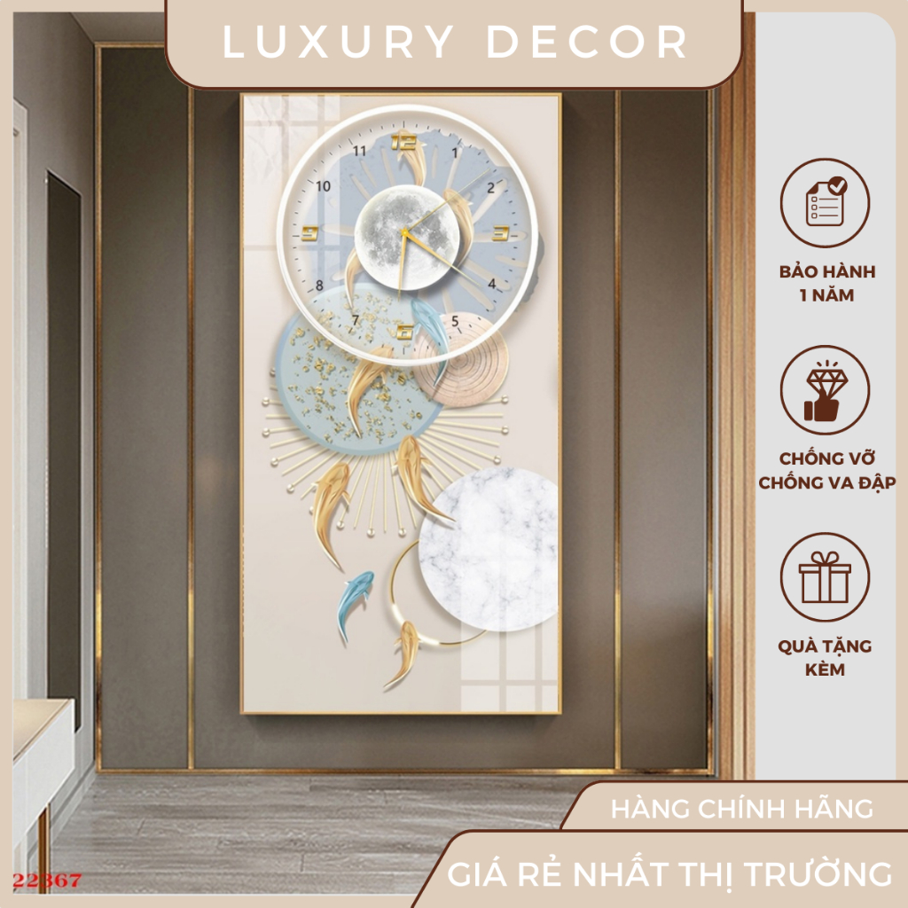 Tranh đồng hồ tráng gương treo tường trừu tượng hiện đại 02
