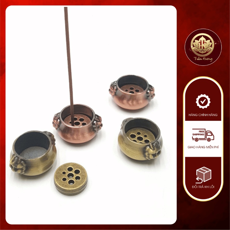 Đế cắm nhang - Lư cắm hương mini, đế đặt trầm nụ phụ kiện thác khói hình thiết kế sư tử độc đáo