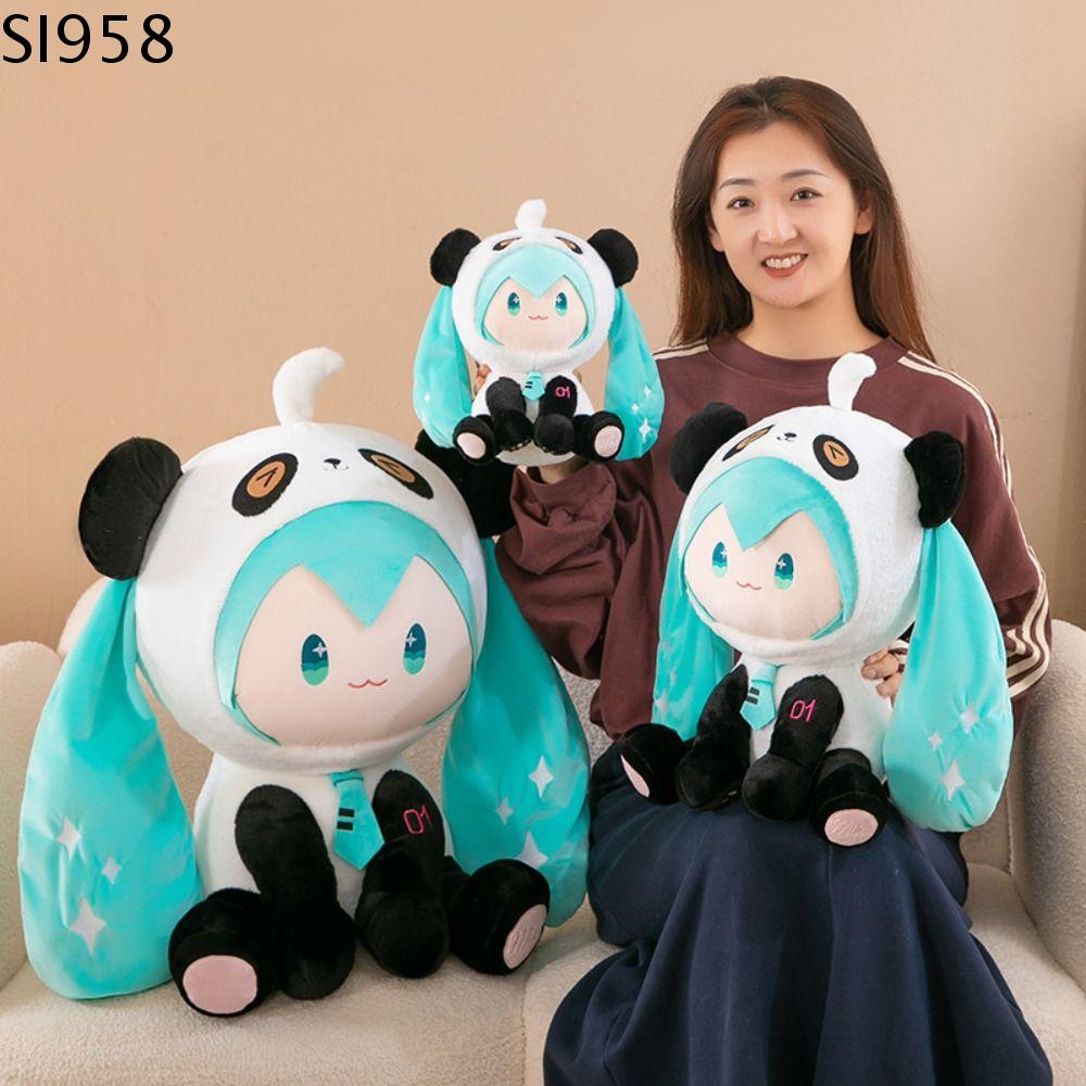 SI958 Gấu trúc Búp bê vải nhung lông Hatsune Miku Fufu Bông PP Hatsune Miku đồ chơi nhồi bông Gối vả