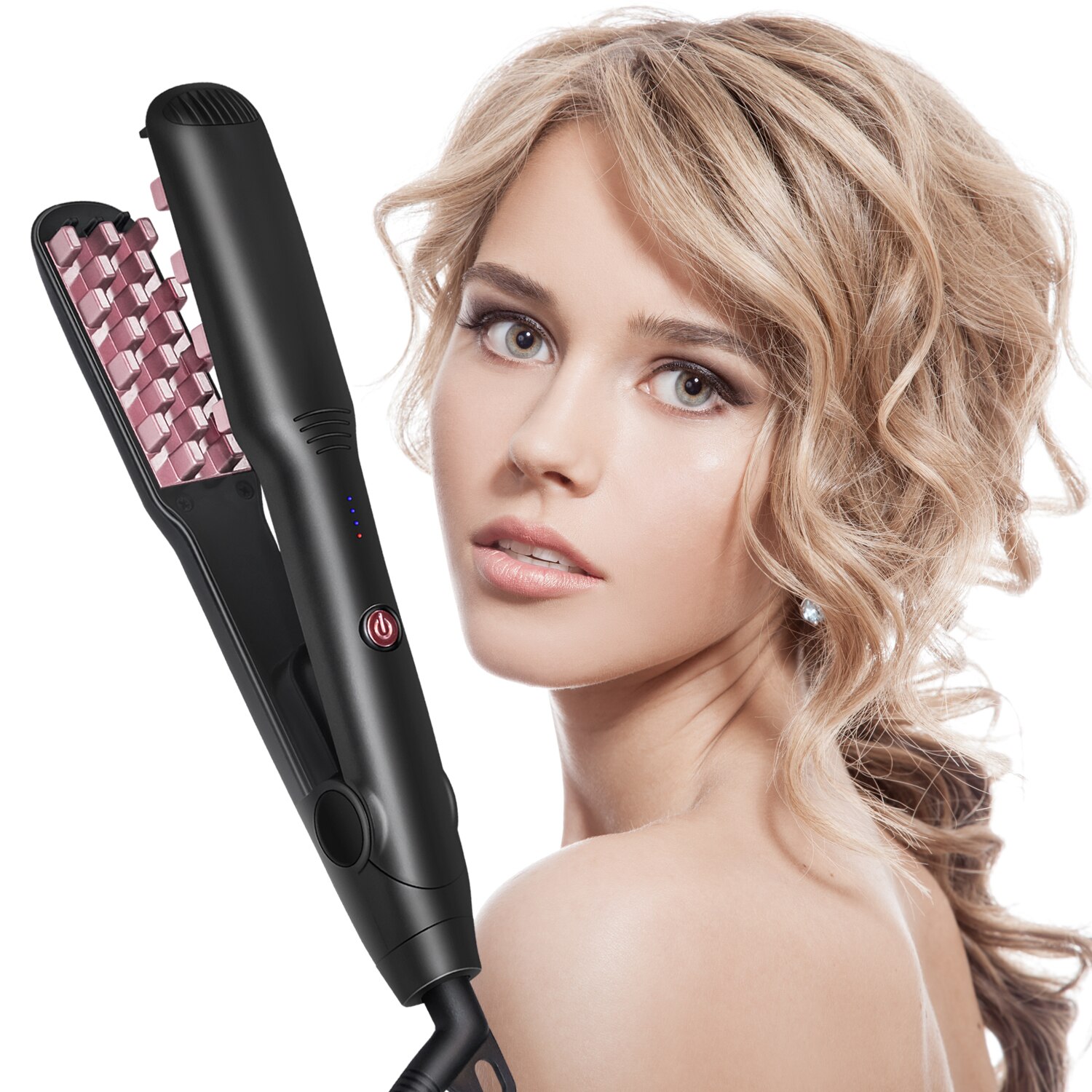 Tóc Volumizing sắt gốm tóc gợn sóng Curler Fluffy Máy uốn xoăn tóc Tóc điện crimper dụng cụ tạo kiểu uốn tóc uốn tóc sắt