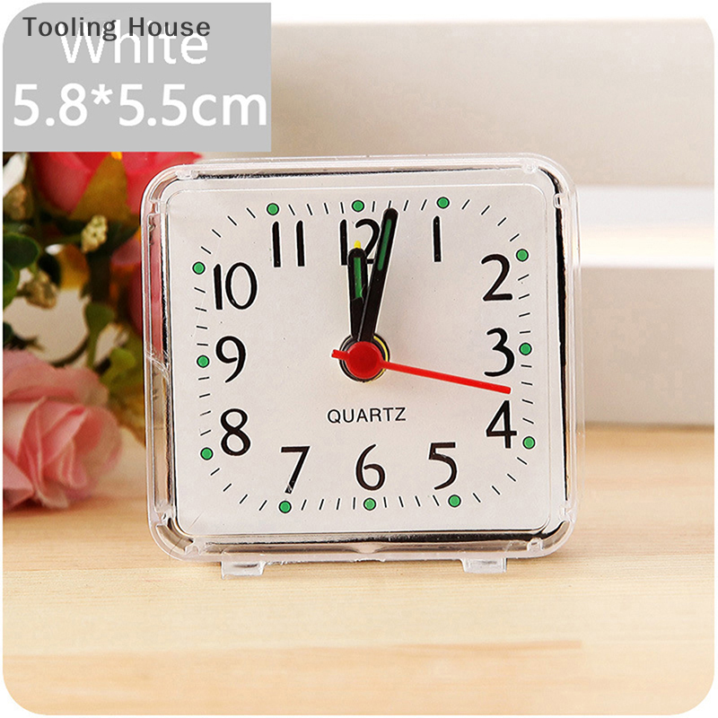 Dễ thương sinh viên Đồng hồ báo thức vuông cạnh giường nhỏ gọn đồng hồ máy tính để bàn trang trí đồng hồ