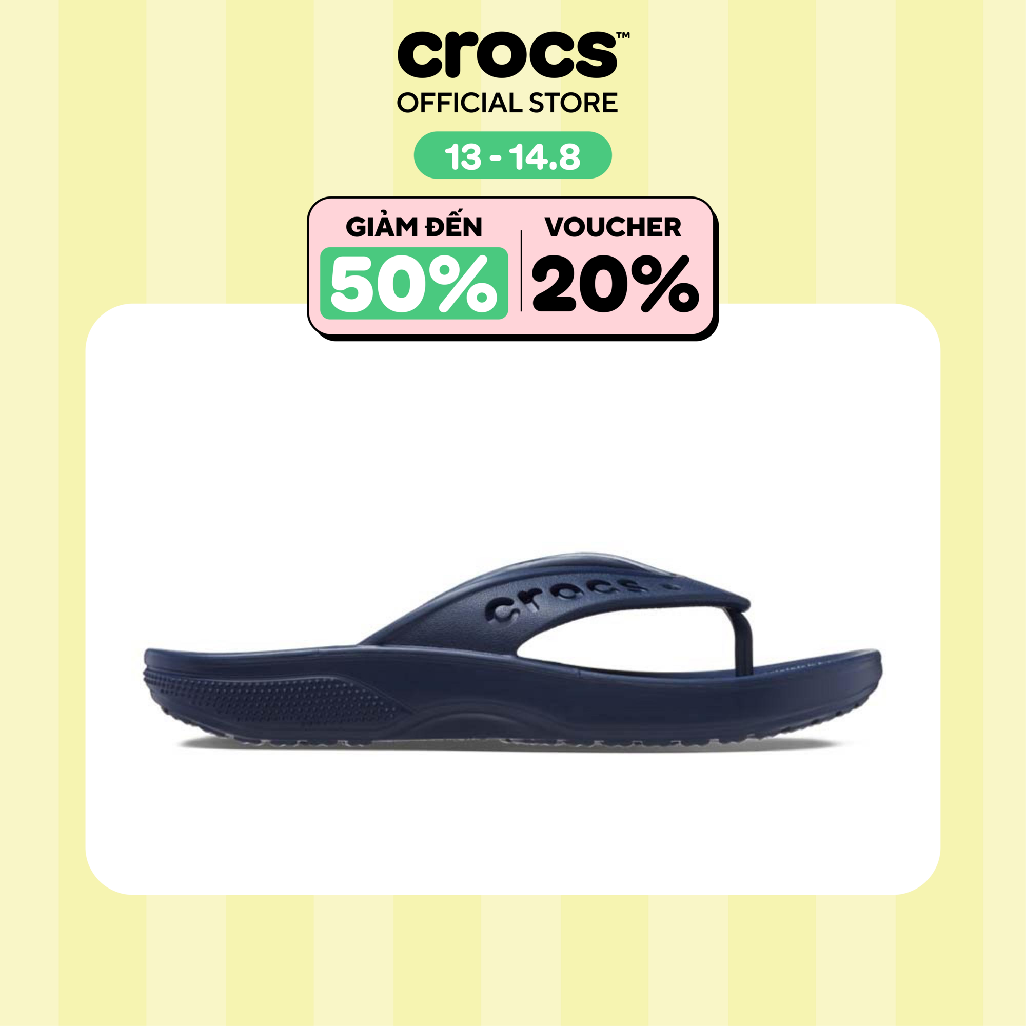 [SẢN PHẨM ĐỘC QUYỀN] Dép xỏ ngón Unisex Crocs Baya II - Navy - 208192-410
