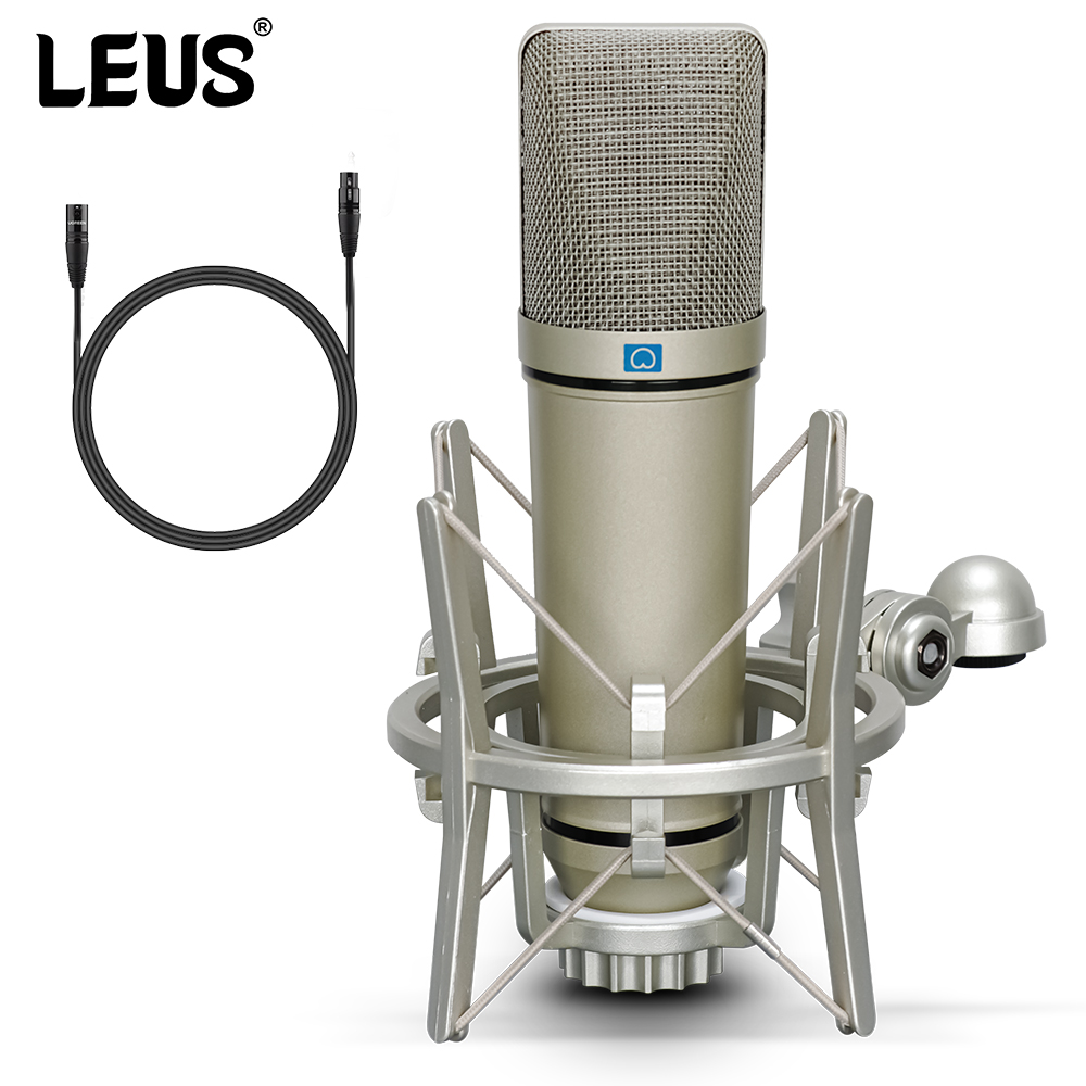 LEUS U87 AI XLR Condenser Microphone Professional Cardioid Studio Mic for Recording Podcasting Voice Over Streaming Home Studio