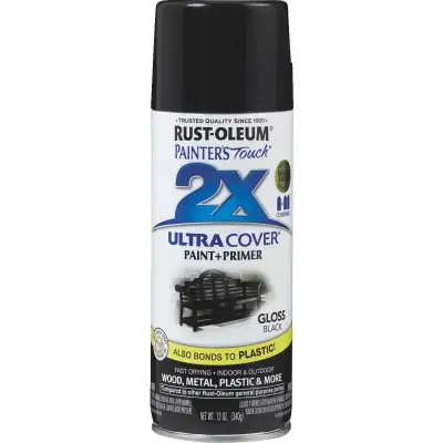 Rust-Oleum Ultra Cover 2X Spray Paint 12oz (Gloss Black) RustOleum