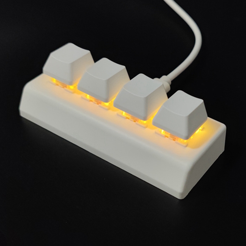 4 Keys Programmable Keypad Red Switch Ctrl C V Enter Mini Mechanical Keyboard Support NKRO for Gamin