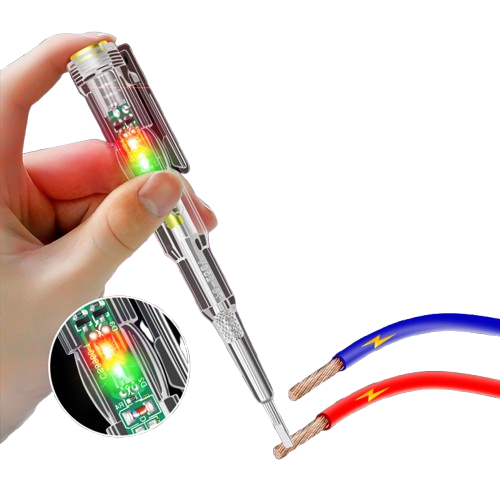 Bút Thử Điện Cảm Ứng Không Tiếp Xúc TRONG SUỐT, Kiểm Tra Dây Đứt Ngầm, Kiểm Tra Pha, Đo Thông Mạch, 2 Cạnh tiện dụng