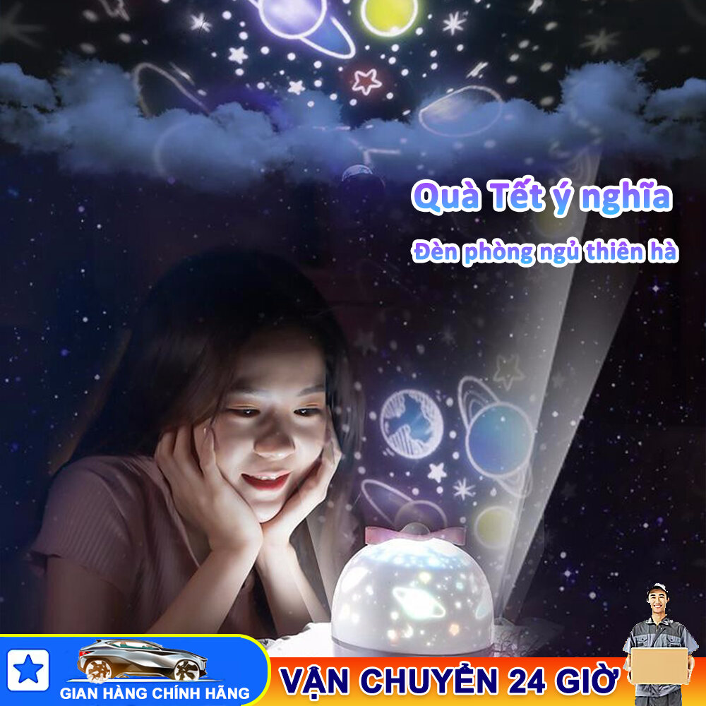 Đèn led chiếu hình bầu trời ,vũ trụ đầy sao xoay tự động 360 độ ánh sáng diệu, Đèn Ngủ 3D Vũ Trụ Chiếu Sao Bầu Trời, Quà Tết ý nghĩa