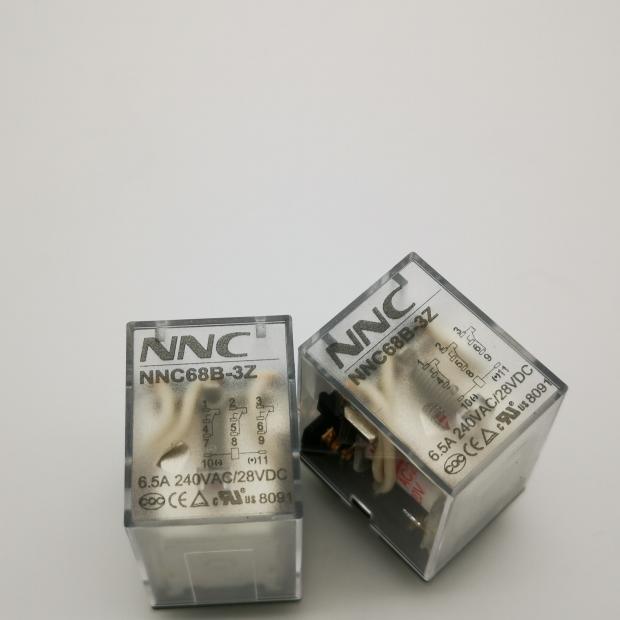 Rơ-le Trung Gian NNC68B-3Z XinDa - 3NO+3NC, 11 Chân, AC220V/DC24V/12V, Có Đèn, Đế PYF11A, Điều Khiển Máy Công Cụ - AC220V Không Có Đèn