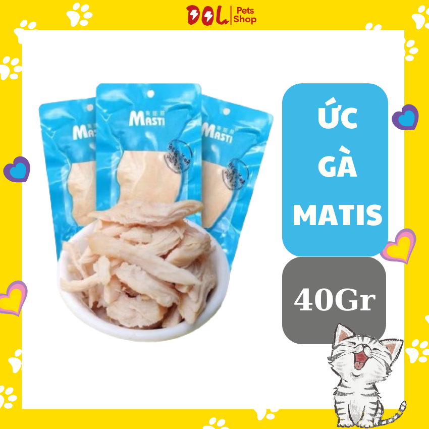 Ức gà hấp matis cho chó mèo 40gr - snack ăn liền cho thú cưng