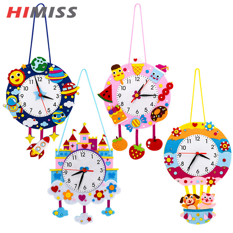 Himiss Đồng hồ họa tiết phim hoạt hình Đồ Chơi Trẻ Em Tự Làm Nhận Thức Đồng Hồ Đồ chơi giáo dục sớm công cụ hỗ trợ giảng dạy Cho Trẻ Em Quà Tặng