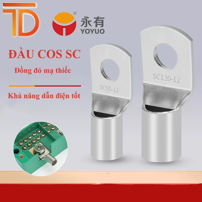 COMBO Đầu Cos Đồng SC Mạ Thiếc, thương hiệu YOYUO, chất lượng cao, dày hơn.
