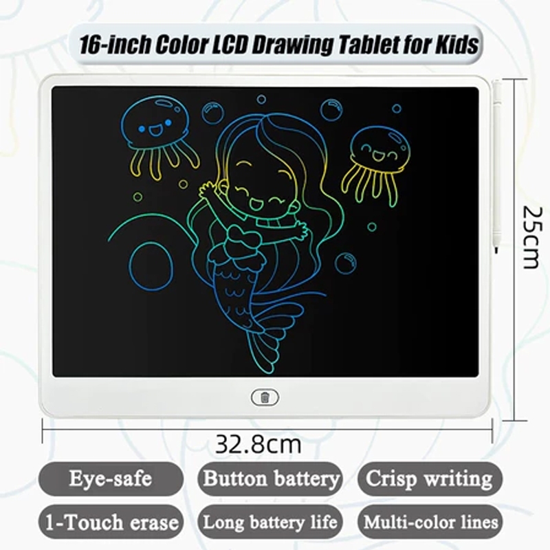 OB TECH LCD Writing Tablet for Kids 16&20 Inch Color Drawing Board Educational Eye Protection Writing Pad Gift for Boys and Girls