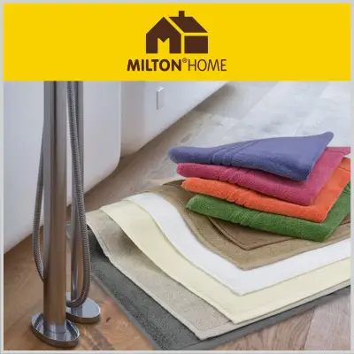 SET OF 3 Milton Home Tiara 100% Cotton Terry Bath Mat / Bath Rugs / Kitchen Mat / Door Mat / Rugs 43 x 68cm/263g