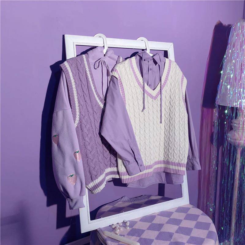 Purple sweater hot sale vest womens