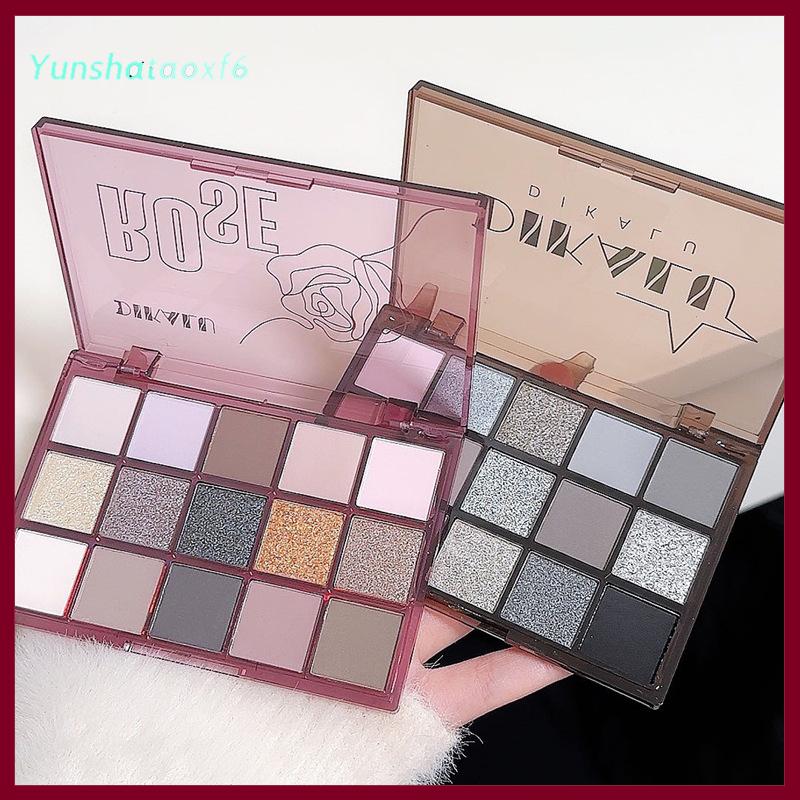 yunshataoxf Dikalu màu xanh lá cây Eyeshadow Palette màu tím long lanh Pearlescent Matte Eye Shadow ánh sáng lung linh trang điểm lâu dài phụ nữ vẻ đẹp mắt mỹ phẩm