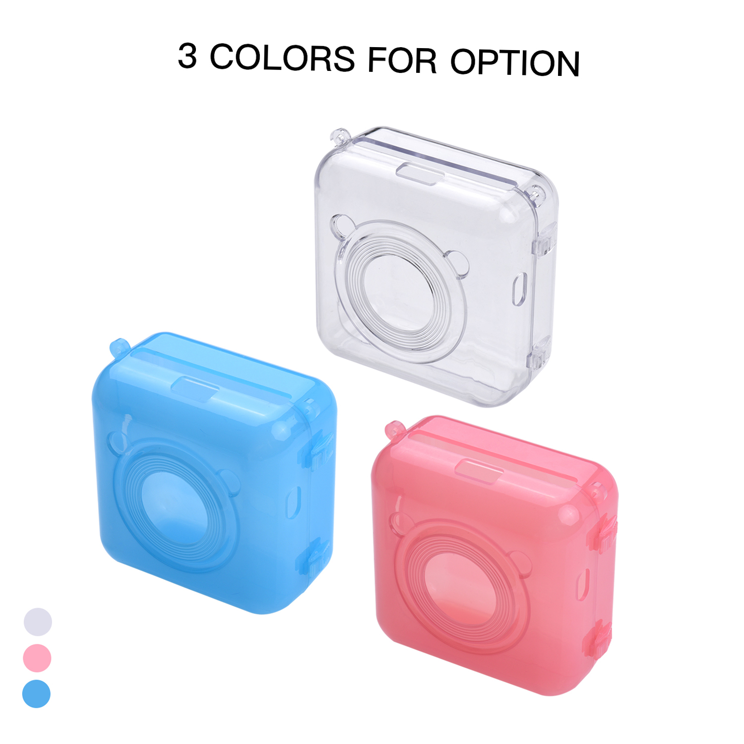 Ốp Bảo Vệ Chống Bụi Walfront Cho PeriPage A6 Vỏ Nhựa Trong Có Dây Đeo Vai Tương Thích Với Máy In Và Máy Ảnh Fuji Mini