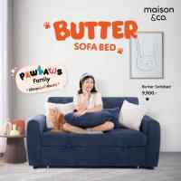 MAISON&CO. โซฟาเบด รุ่น Butter ผ้า Pet Friendly สีฟ้า สีขาว