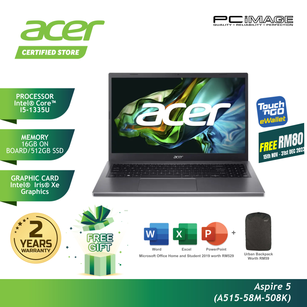 PC PORTABLE ACER A515-58M: I7 1355U-32Gb de ram EUR 110,00 - FR