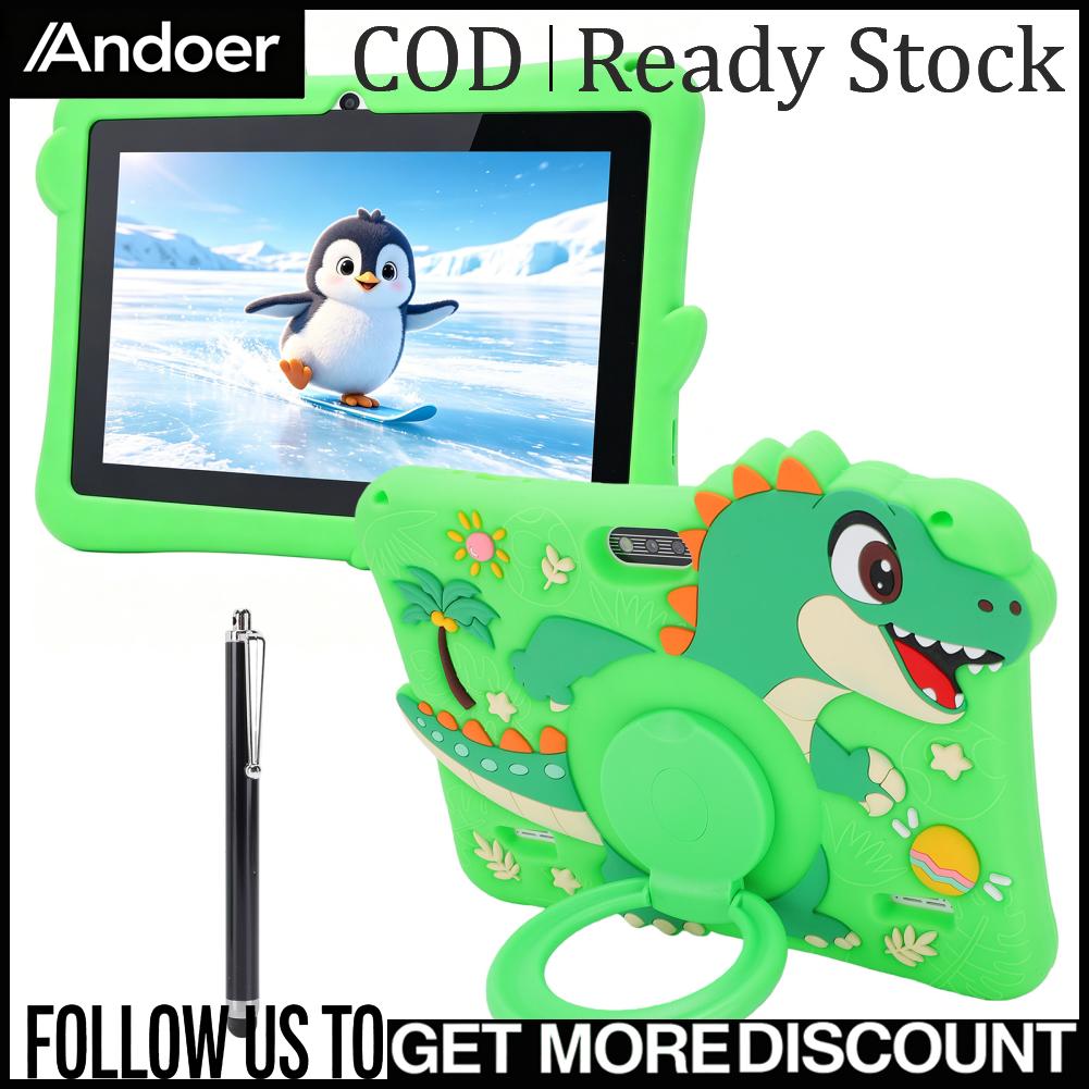 Andoer แท็บเล็ตสำหรับเด็กหน้าจอ HD ขนาด 8 นิ้วสำหรับ Android 8.1 2GB + 16GB ROM กล้องคู่และขาตั้งแบบปรับได้เคสกันกระแทกพร้อมสไตลัสของขวัญการเรียนรู้เพื่อการศึกษา ราคา 2,017 บาท*ส่งฟรี