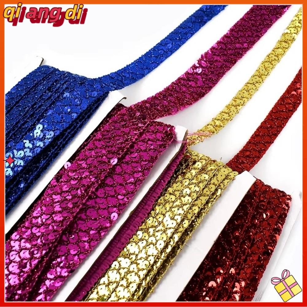 QIANGDI Đầm sequin Viền ren Nylon 2cm rộng Trang trí thêu Thời trang Ruộng băng tết Phụ kiện may vá