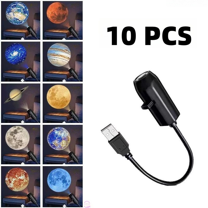 Galaxy Projector Starry Sky Light Planet Creative LED Night Lamp Bedroom Decor Moon Atmosphere Lampu Hiasan