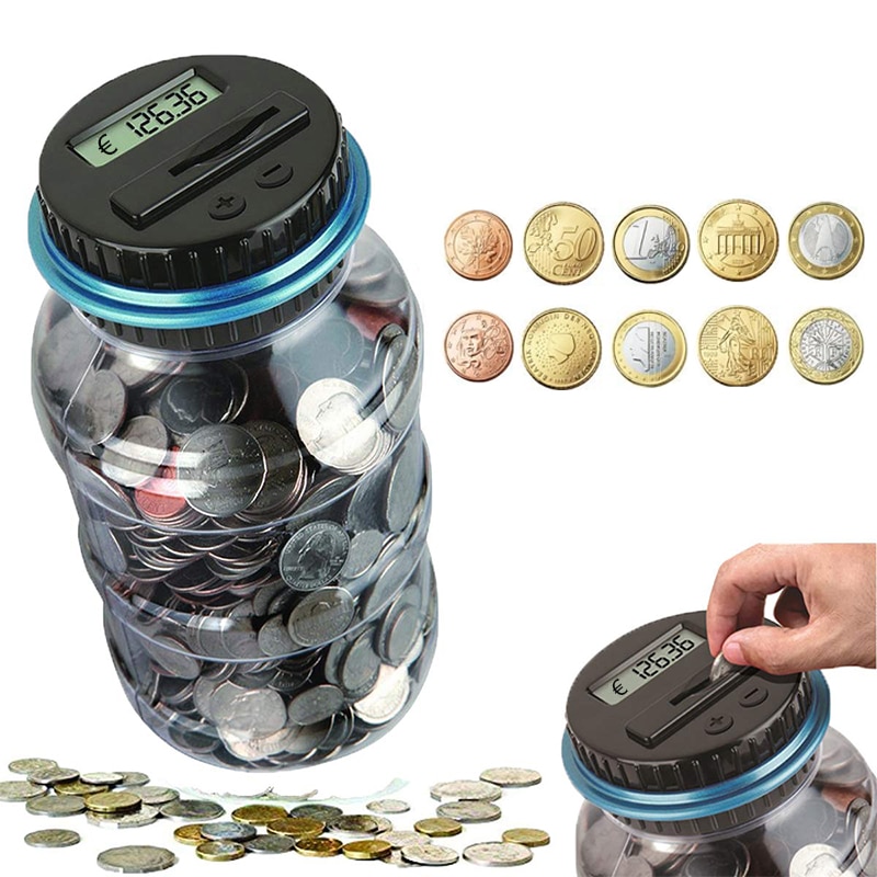 Electronic Piggy Bank Counter Coin Digital LCD Counting Coin Money Saving