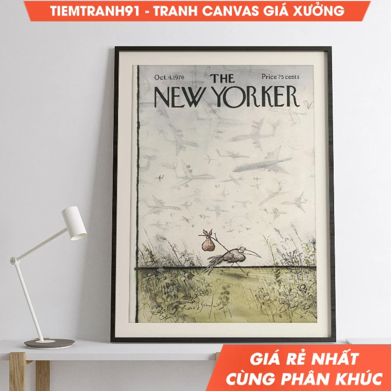 Tranh treo tường, Collectible New Yorker Magazine Poster - Ronald Searle - October 4, 1976 - Mid Century Vintage Wall.
