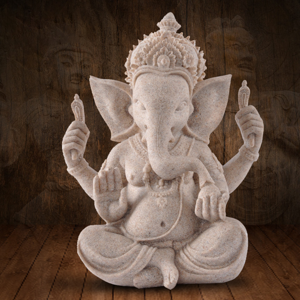 Hittime đá sa thạch cổ điển tượng thần voi tượng chúa ganesha ấn độ tượng tượng phật bằng sa thạch tượng nhỏ chạm khắc bằng tay để trang trí nhà cửa văn phòng trang trí bàn