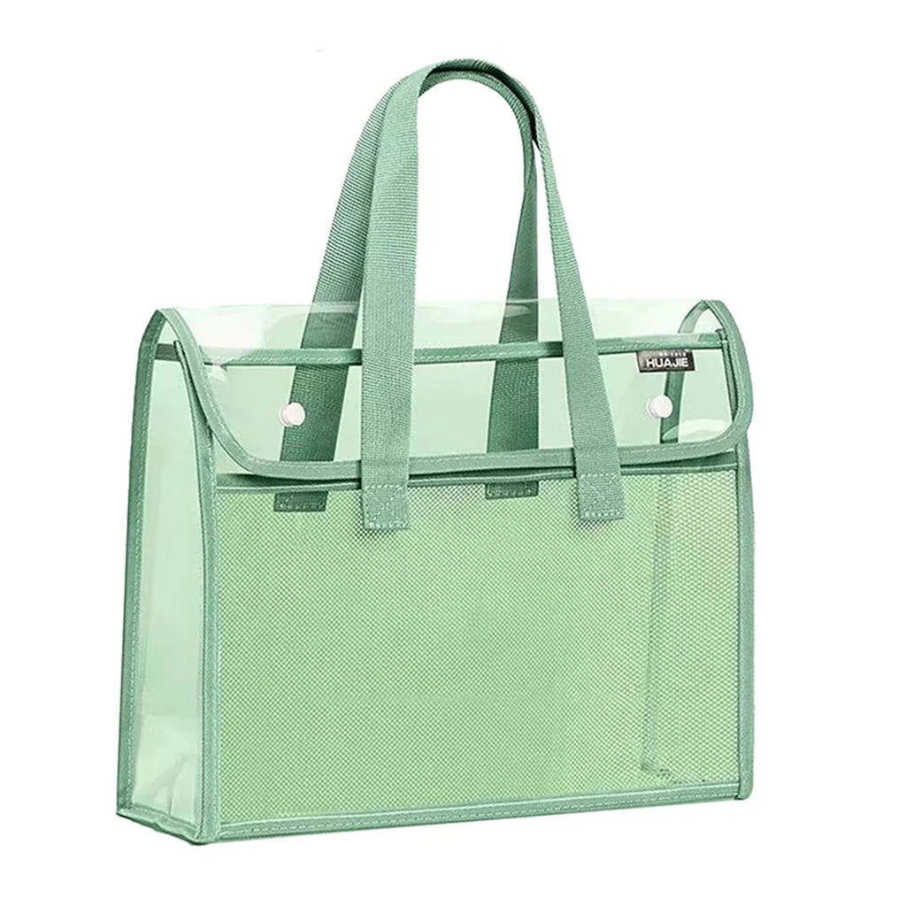 Thickened Transparent PVC File Bag PortableTest Handbag for School Office Document Storage