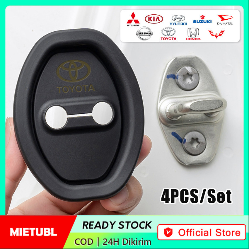 4Pcs/Set Car Door Lock Cover Penutup Pelindung Kunci Mobil Universal Dengan LOGO Untuk Avanza Veloz Innova Fortuner Camry Vios Yaris Calya Altis Rush Sigra Terios Yaris / Karet Bantalan Peredam Pintu Mobil Silent Door Mobil / Cover Pelindung Kunci Pintu Harga 19,000 rupiah*Gratis Ongkir