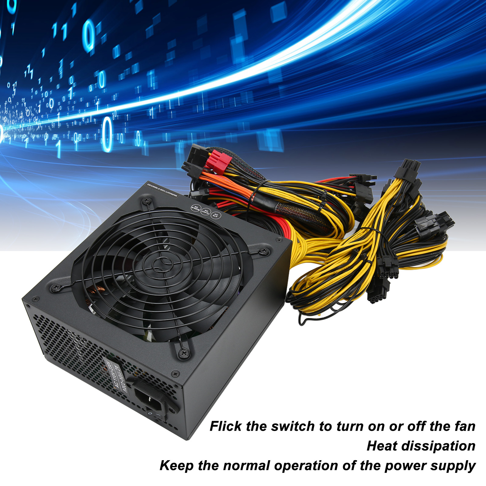 Garosa Bộ nguồn khai thác LICAEVEY 2000W cho PSU khai thác PC hệ điều hành kép toàn dòng với quạt điều khiển nhiệt độ thông minh Giá 2,319,000 Đồng*Miễn phí vận chuyển