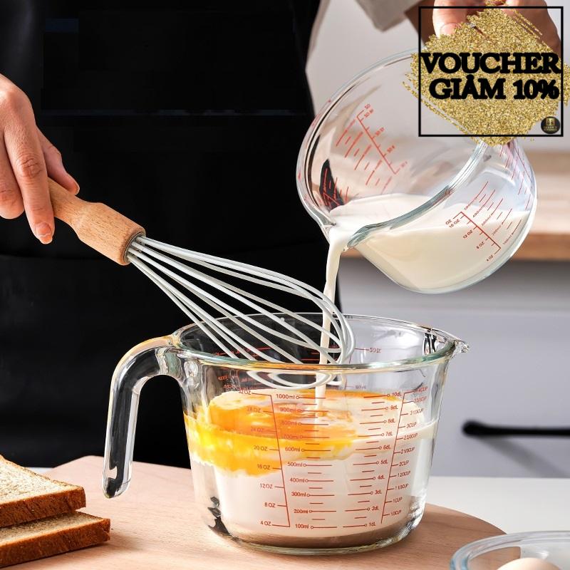 Ca đong định lượng thuỷ tinh 500ml -1000ml - 350ml / nhựa chịu nhiêt  200ml/500ml - chất liệu nguyên sinh bảo đảm an toàn và rất tiện dụng