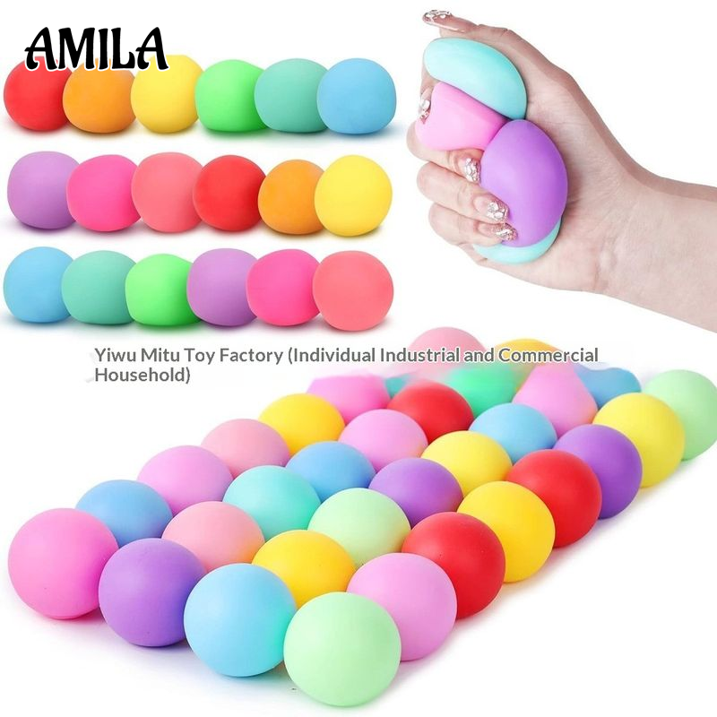 AMILA Stress Relief Squishy Balls Soft TPR捏捏乐 Anti-Stress Toys for Kids and Adults Fun Sensory Play ราคา 18 บาท*ส่งฟรี