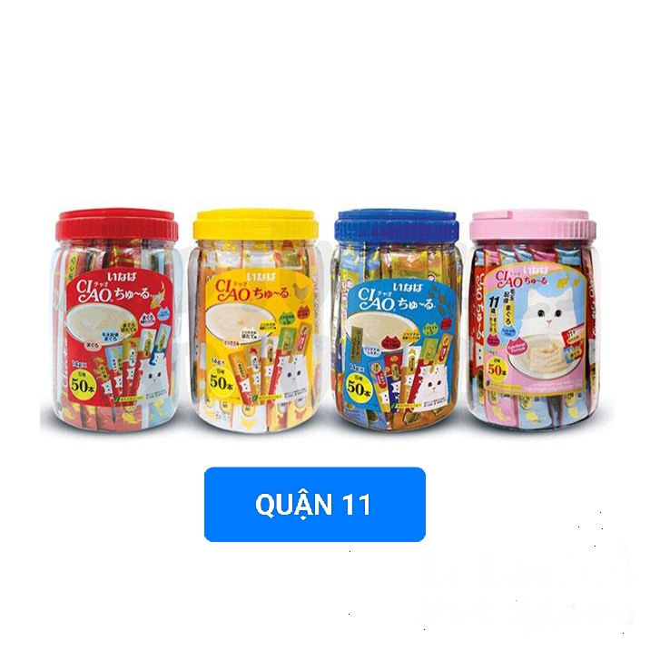 CIAO CHURU SÚP THƯỞNG CHO MÈO THÁI LAN HỘP 50 THANH (CIAO 50 TUYP) mix vị