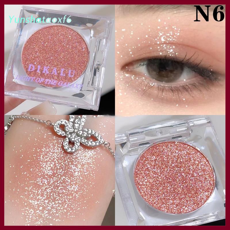 yunshataoxf Dikalu Galaxy Eyeshadow Palette nghiền nát kim cương lấp lánh cường độ cao ánh sáng lung linh Pearlescent trang điểm lâu dài sắc tố - 2