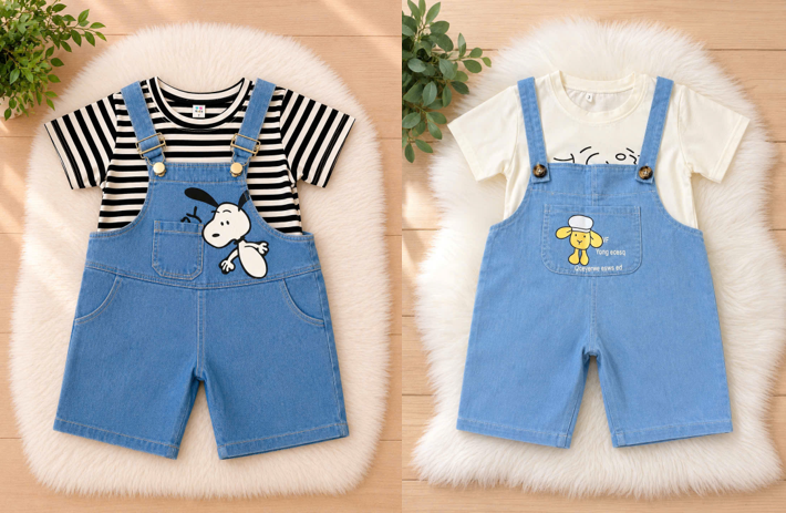 Bộ yếm jean quần siêu kute cho bé trai, bé gái - BYJQ