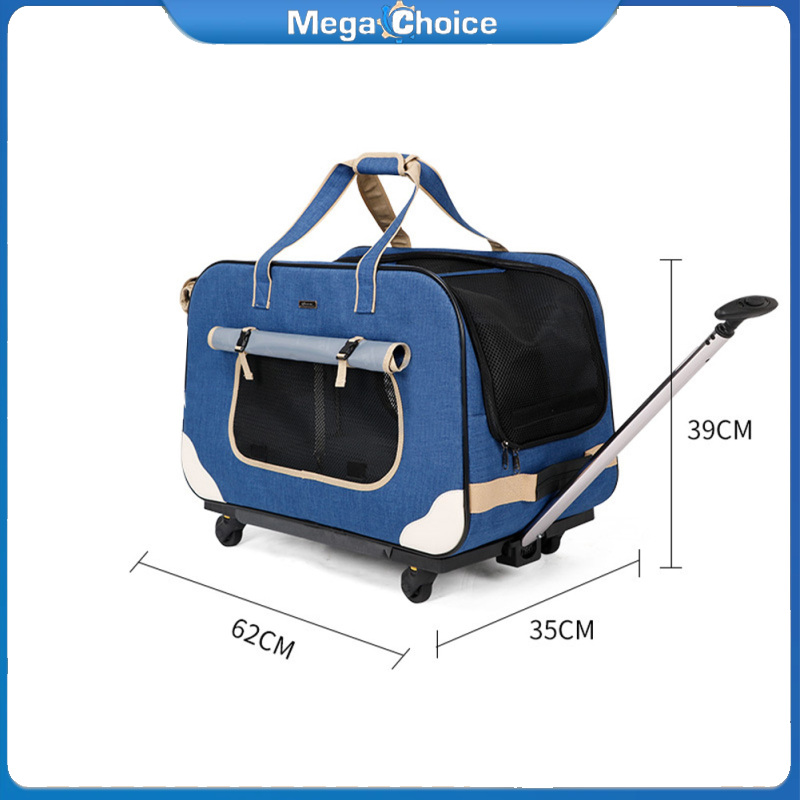 MegaChoice Pet Carrier With Wheels, Collapsible Rolling Pet Carrier Hold Up 38 LBS With Detachable Adjustable Trolley, Waterproof Breathable Pet Carrier For Cats & Dogs ราคา 5,119 บาท*ส่งฟรี