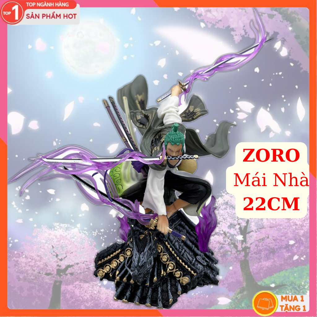 Mô Hình Zoro Wano 22cm Mái Nhà 3 Kiếm Mô hình One Piece Figure Mô Hình Anmie One Piece Luffy Vua Hải Tặc