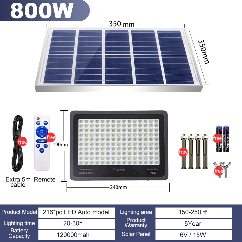 Solar Lampu 1500W Light Outdoor Lighting Solar Spotlight High Bright LED Flood Light IP66 Waterproof Solar Street Light