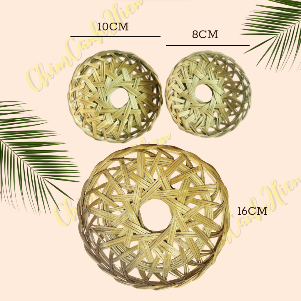  Rế lót rế tre lồng chim cu gáy decor trang trí size 10cm 8cm 16cm 
