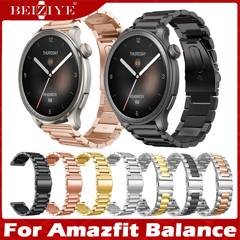 For Amazfit Balance สาย วัสดุ สแตนเลสสตีล Bracelet Metal สายนาฬิกา นาฬิกา สมาร์ทวอทช์ metal สายนาฬิกาข้อมือสำหรับ ราคา 341 บาท*ส่งฟรี