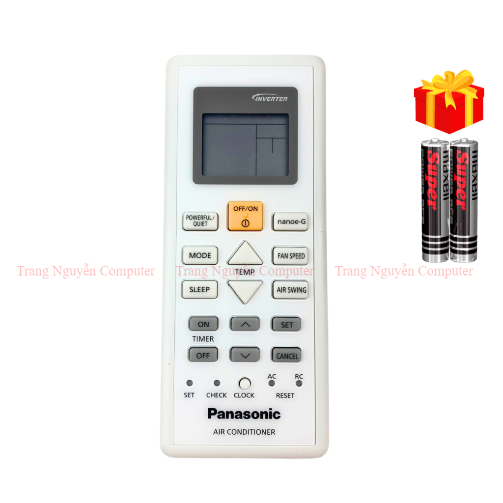 Điều khiển điều hòa Panasonic Mã 02 Hàng zin remote máy lạnh panasonic - Tặng kèm pin - Trang Nguyễn Computer