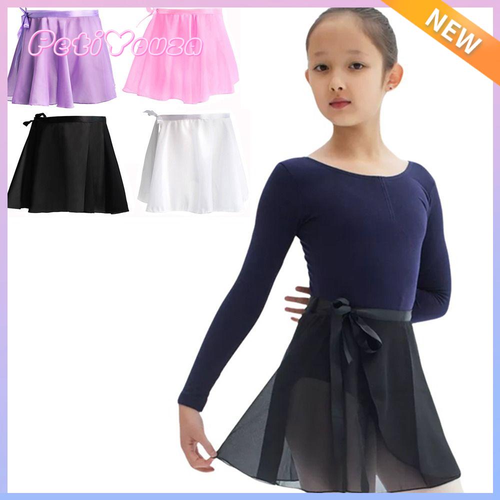 PETIYOUZA Dây buộc Váy ballet Vải chiffon Màu sắc đồng nhất Váy leotard Váy tutu múa ballet Con cái